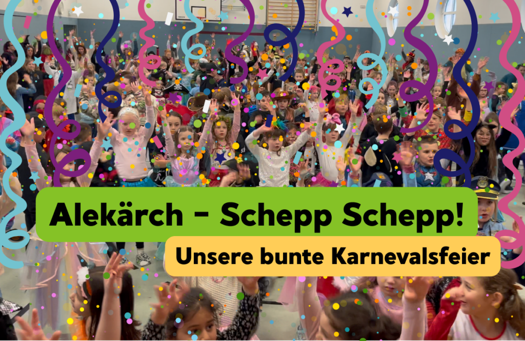 Die Schülerinnen und Schüler der Erich Kästner-schule feiern Karneval.